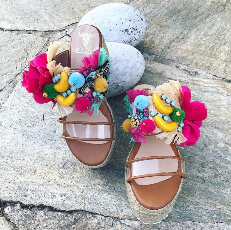 Sample Sale Jute Sandals Women Platforms Handmade Leather Sandals Wedges Espadrille Wedges Leather Platform Sandals Boho Sandals