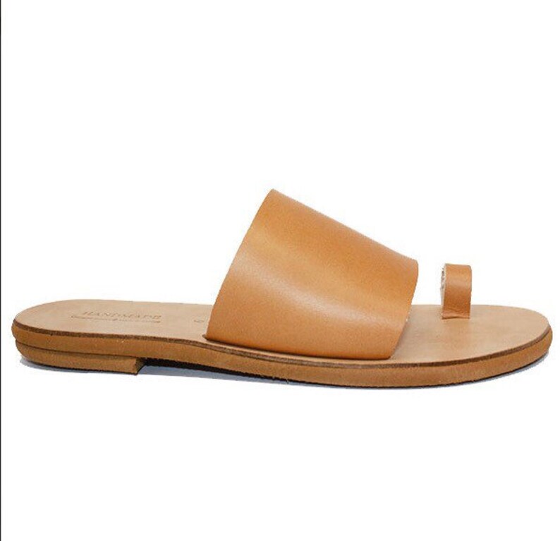 Women Slides Toe Ring Sandals Boho Sandals Slide Sandals Leather Sandals Greek Leather Sandals Women Sandals Handmade Leather Sandals