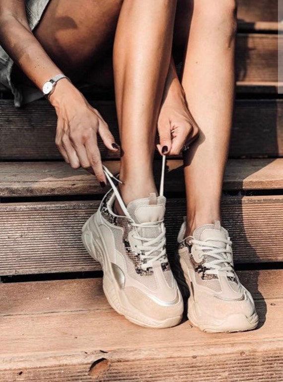 Women Platform Sneakers, Chunky Sole, Wedge Sneake