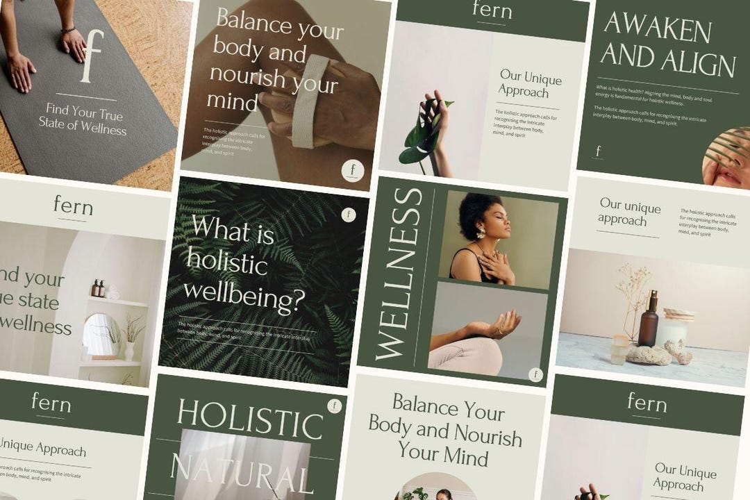 Wellness Instagram Post Templates: Natural Boho Canva Social Media - Etsy