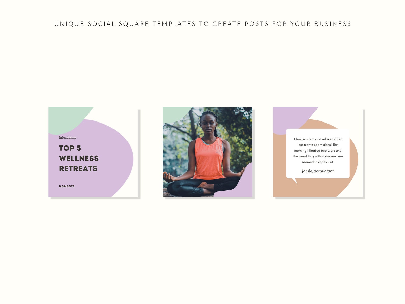 Flow Social Media Instagram Template Canva Posts Yoga Wellness Health ...