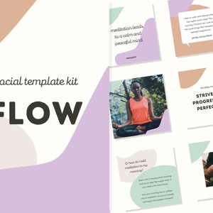 Flow Social Media Instagram Template Canva Posts Yoga Wellness Health ...