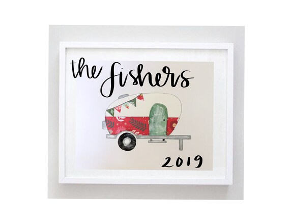 Personalized Custom Painted Camper With Banner Camper Etsy