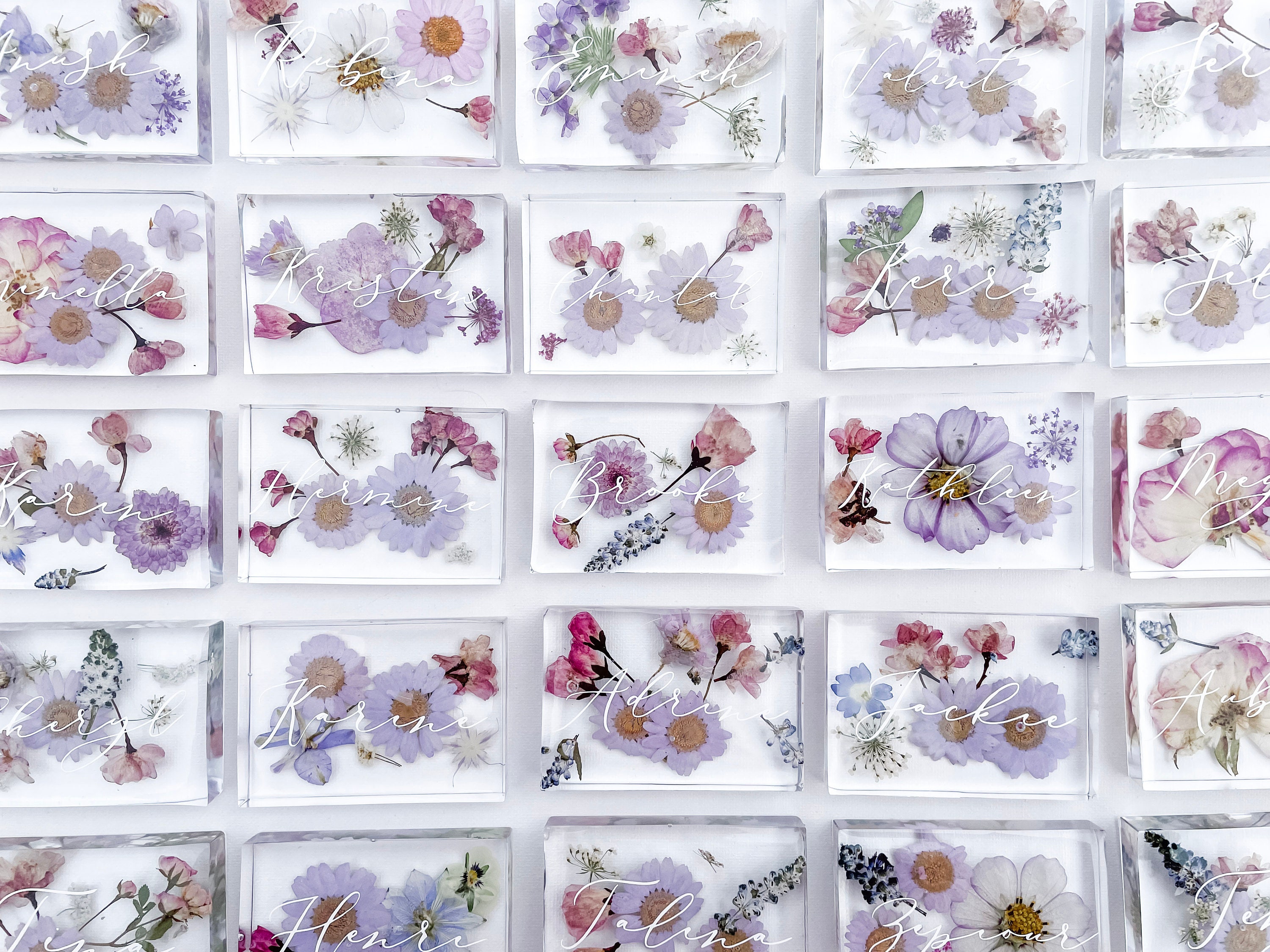 Pressed Flower Place Card/Favor/Wedding Placecards/Floral Resin/Wedding Favors/Seating Cards/Resin Place Card/Wedding Keepsake