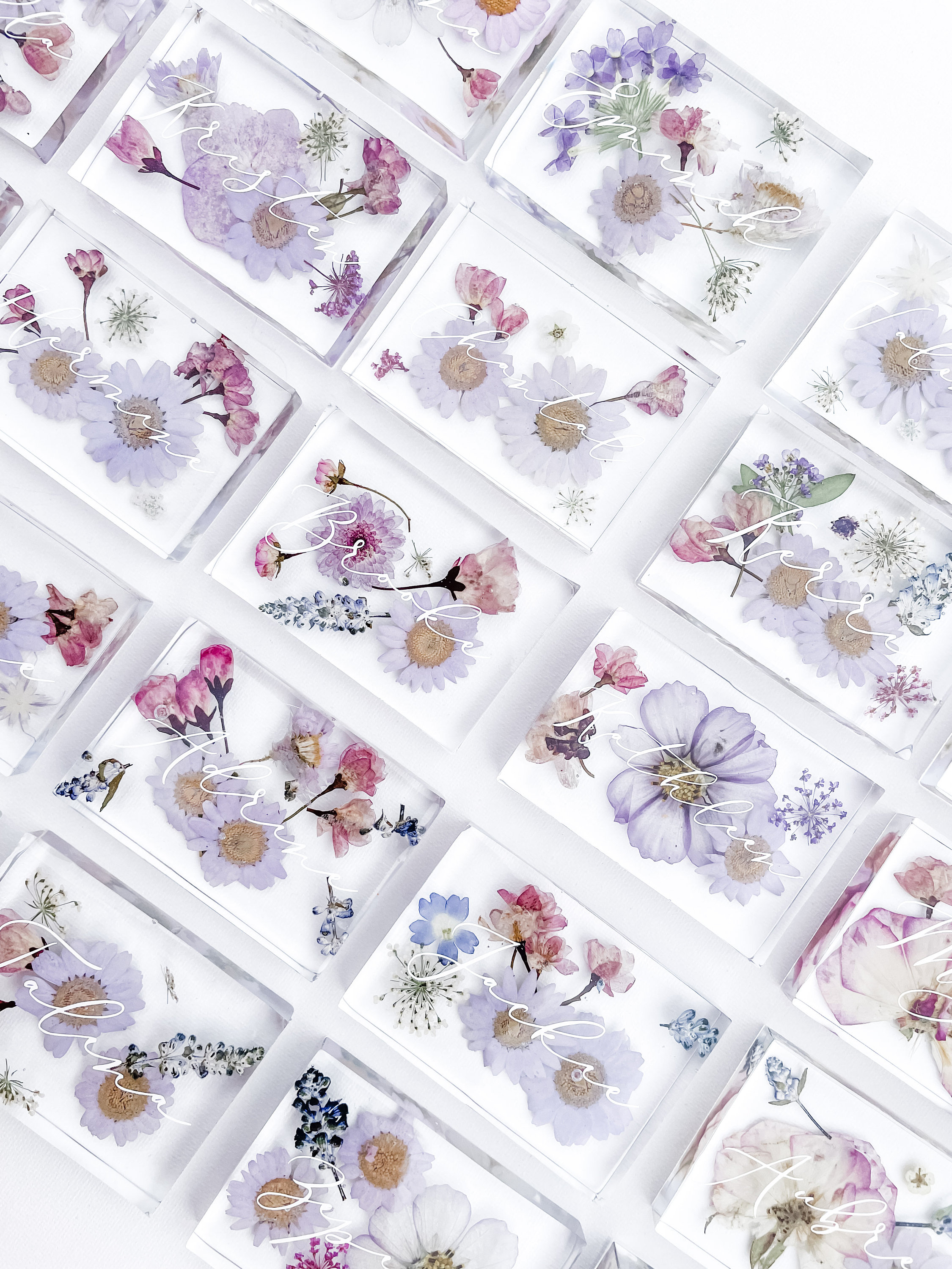Pressed Flower Place Card/Favor/Wedding Placecards/Floral Resin/Wedding Favors/Seating Cards/Resin Place Card/Wedding Keepsake
