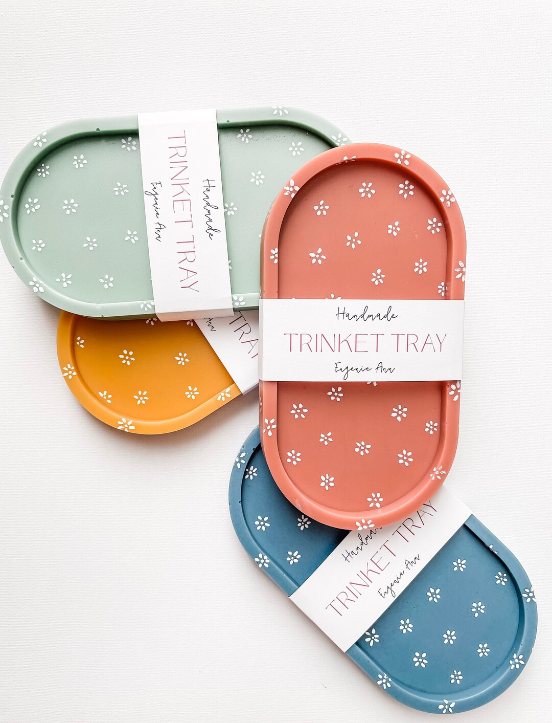 Floral Trinket Tray/jewelry Tray/ring Holder/bridesmaid Jewelry Tray ...