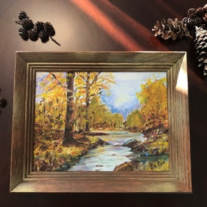 Beautifully detailed fall nature oil painting