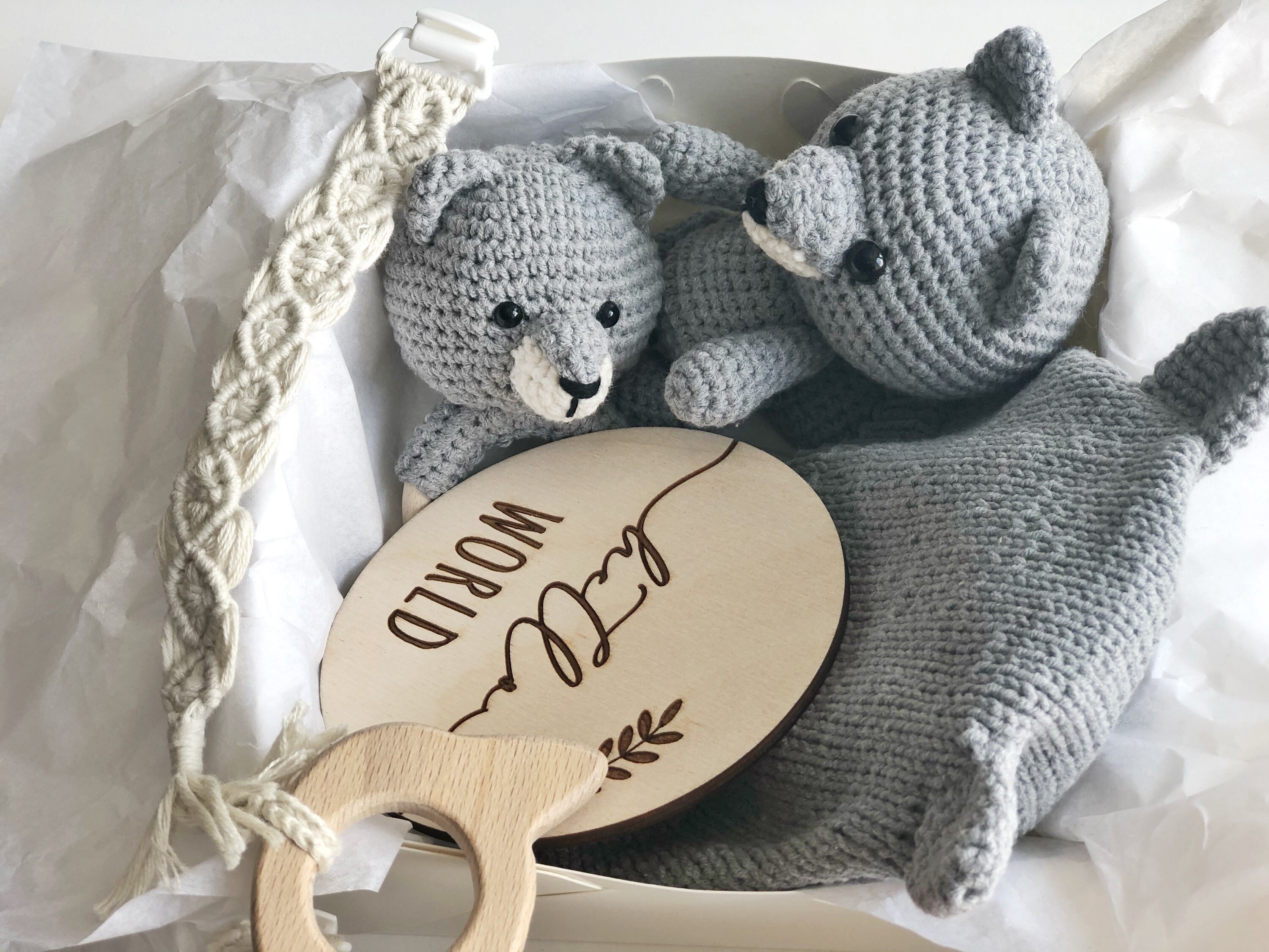 WOLF AND FOX twins gift baby boy and girl gift set wolf Etsy