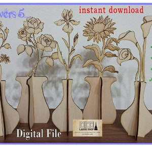 Digital File Design for Flower 1,Christmas gift,festa della mamma,vector cut file,K40,cnc pattern,mother day Fiori-SVG-DXF-PDF-Ai-File ,3d,