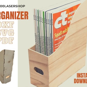 MAGAZINE RACK ORGANIZER wood laser cut file 4 mm svg pdf dxf