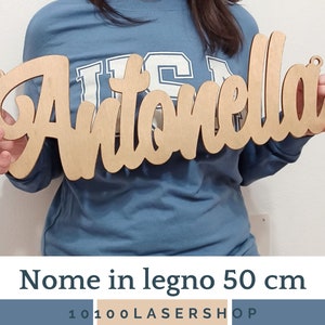 Scritta legno cameretta 30-50cm,nome nascita,segna tavolo,nome in legno,festa,matrimonio, wedding place card,nomi bimbo,bimba fiocco nascita