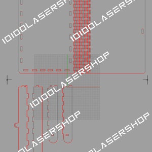 Peut inclure: Un design d&eacute;coup&eacute; au laser pour une bo&icirc;te en bois avec un trou de serrure et un motif d&eacute;coratif. Le design comprend le texte "10100LASERSHOP" r&eacute;p&eacute;t&eacute; plusieurs fois.