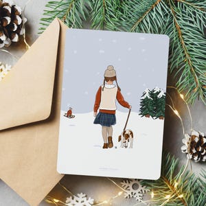 Carte "Fillette et son chien"