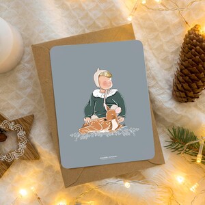 Carte "Petit enfant et son faon"