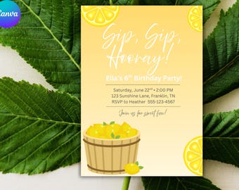 Invitation fête d'enfants limonade