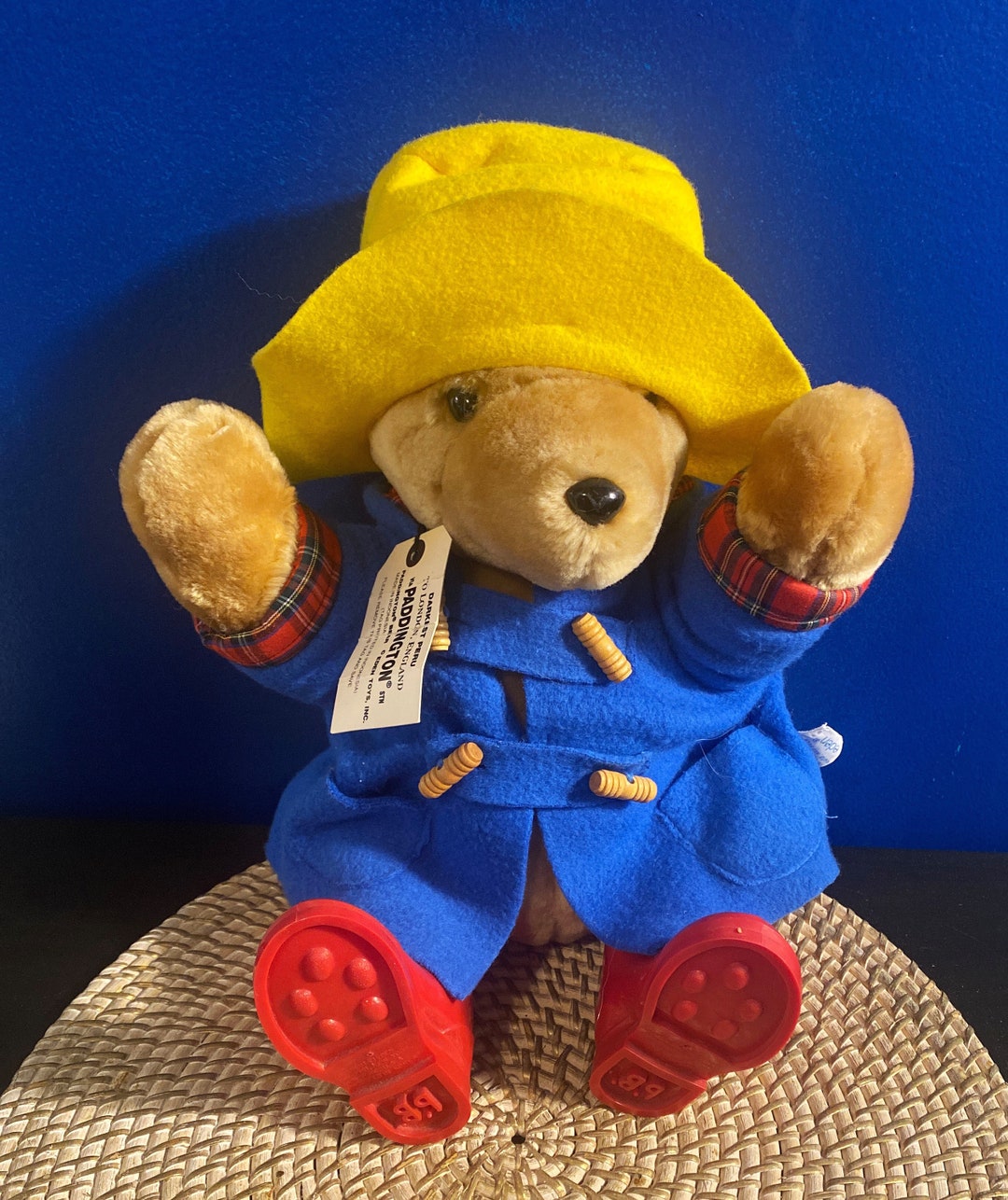 Vintage 1981 Paddington Bear Plush With Yellow Hat and Blue Etsy