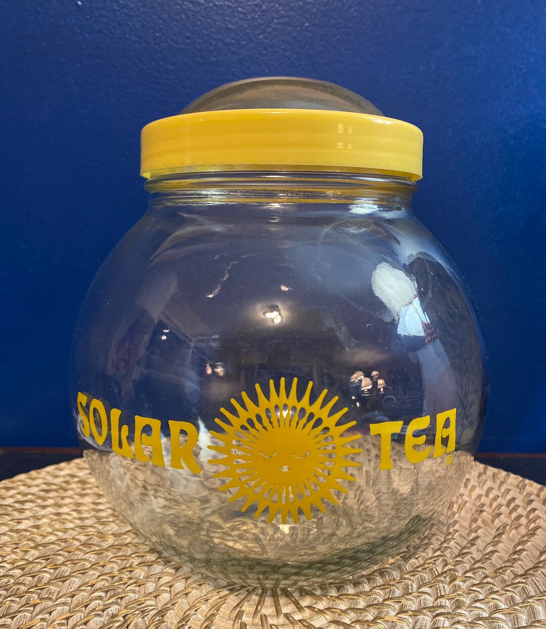 Vintage 1970s Round Glass Solar Sun Tea Glass Jar Canister Etsy