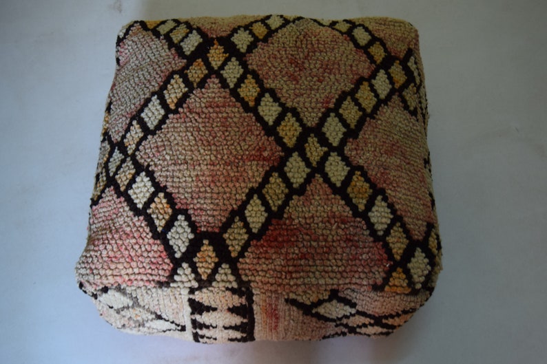 Vintage gift Moroccan poufs Square Berber Ottoman footstool home decor pouffe Handmade Azilal pouf Furniture poufs Floor pillow