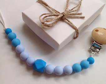 Pacifier holder boy Silicone Pacifier Clip Binky Clip Dummy Teether Clip Soother Clip Baby Bite Beads Universal Clip Toy Clip Newborn Baby