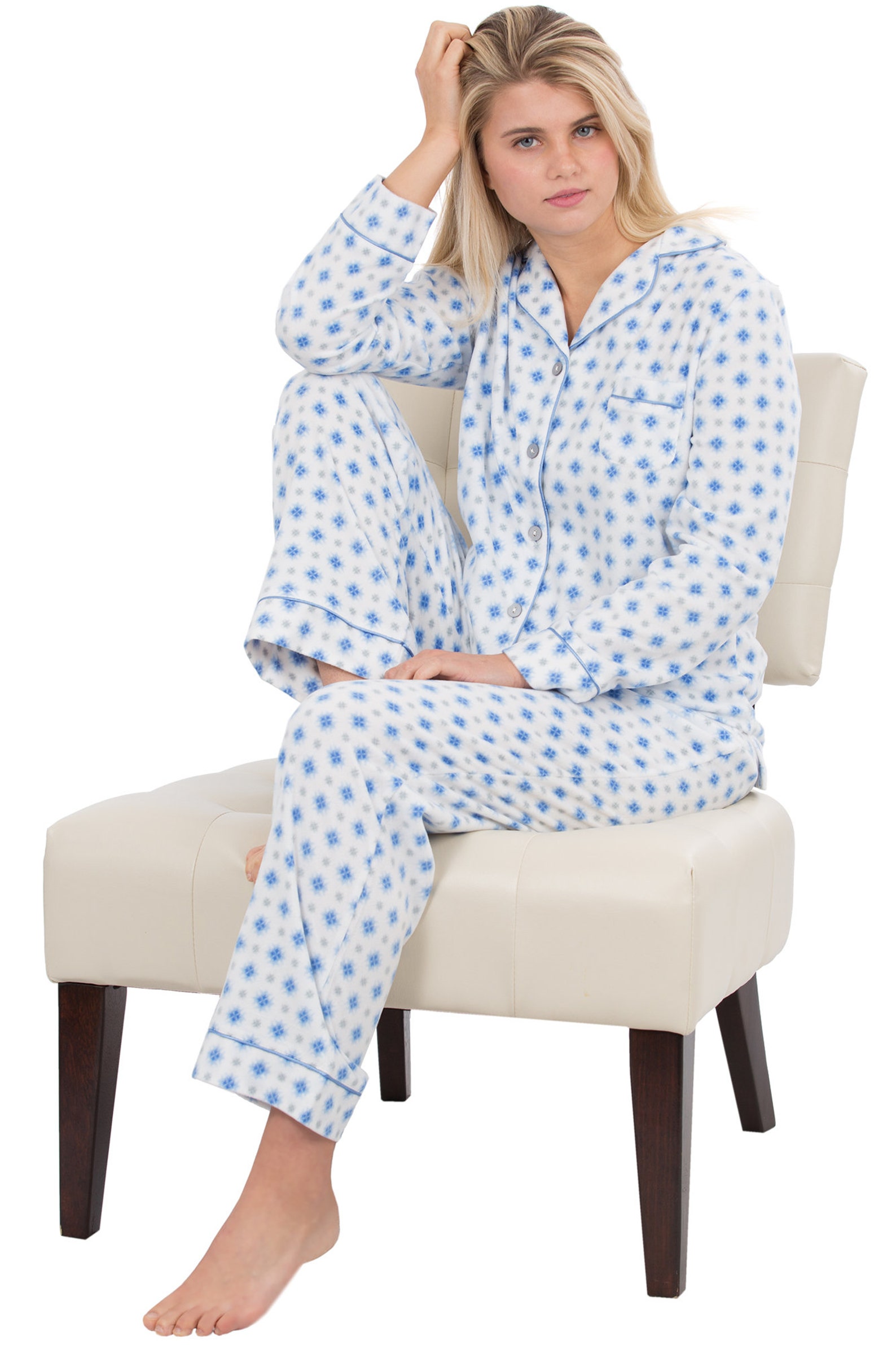 Soft Micro Fleece Pajamas for Women Cozy Pajama Set Etsy