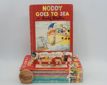 Vintage 1960s Noddy and Big Ears pair of cotton nursery children\u2019s curtains