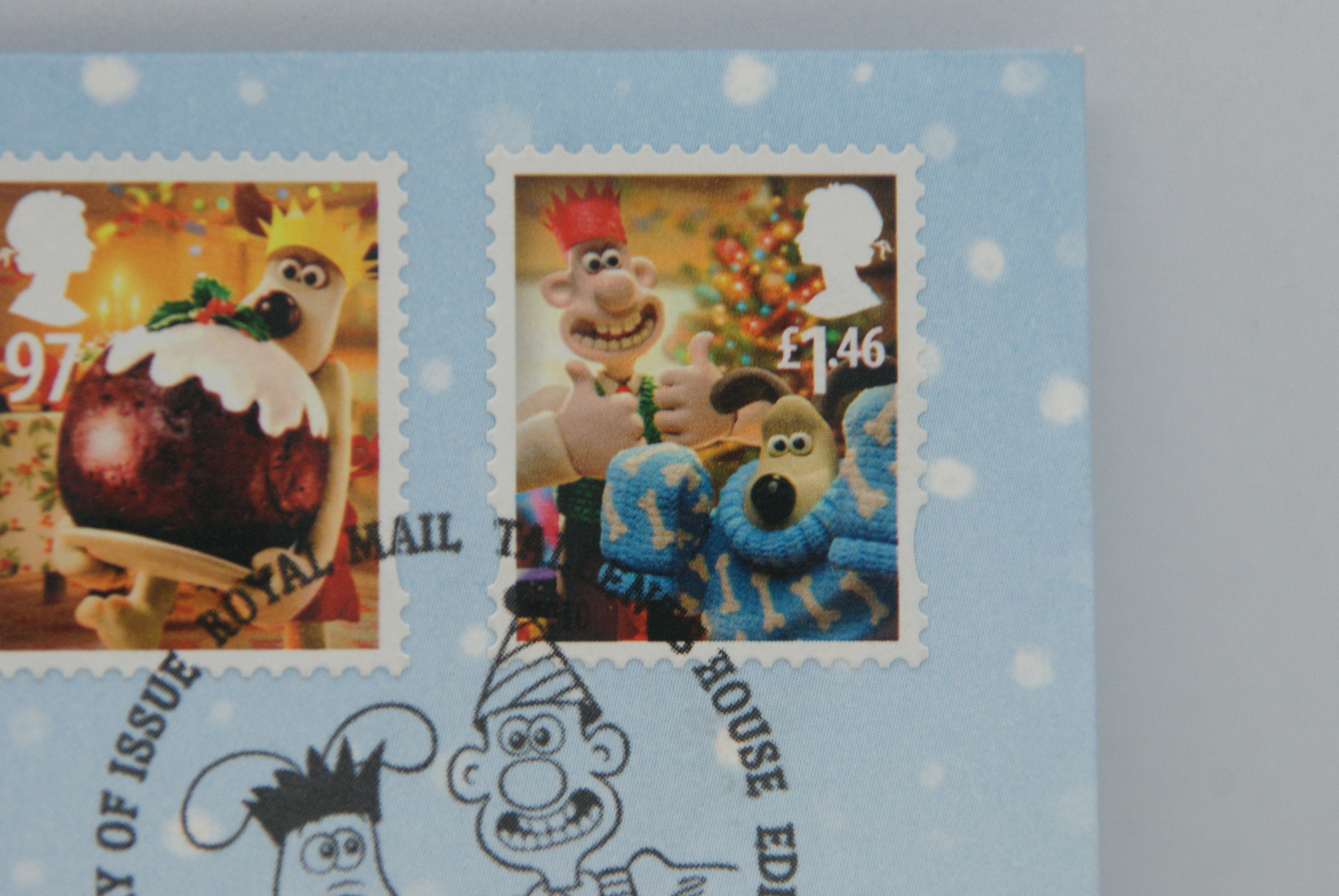 Wallace and Gromit Royal Mail Christmas Stamps First Day Etsy UK