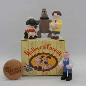 Wallace & Gromit Figuren, A Schließen Rasur, in Original Box, Jahrgang 1980er Jahre