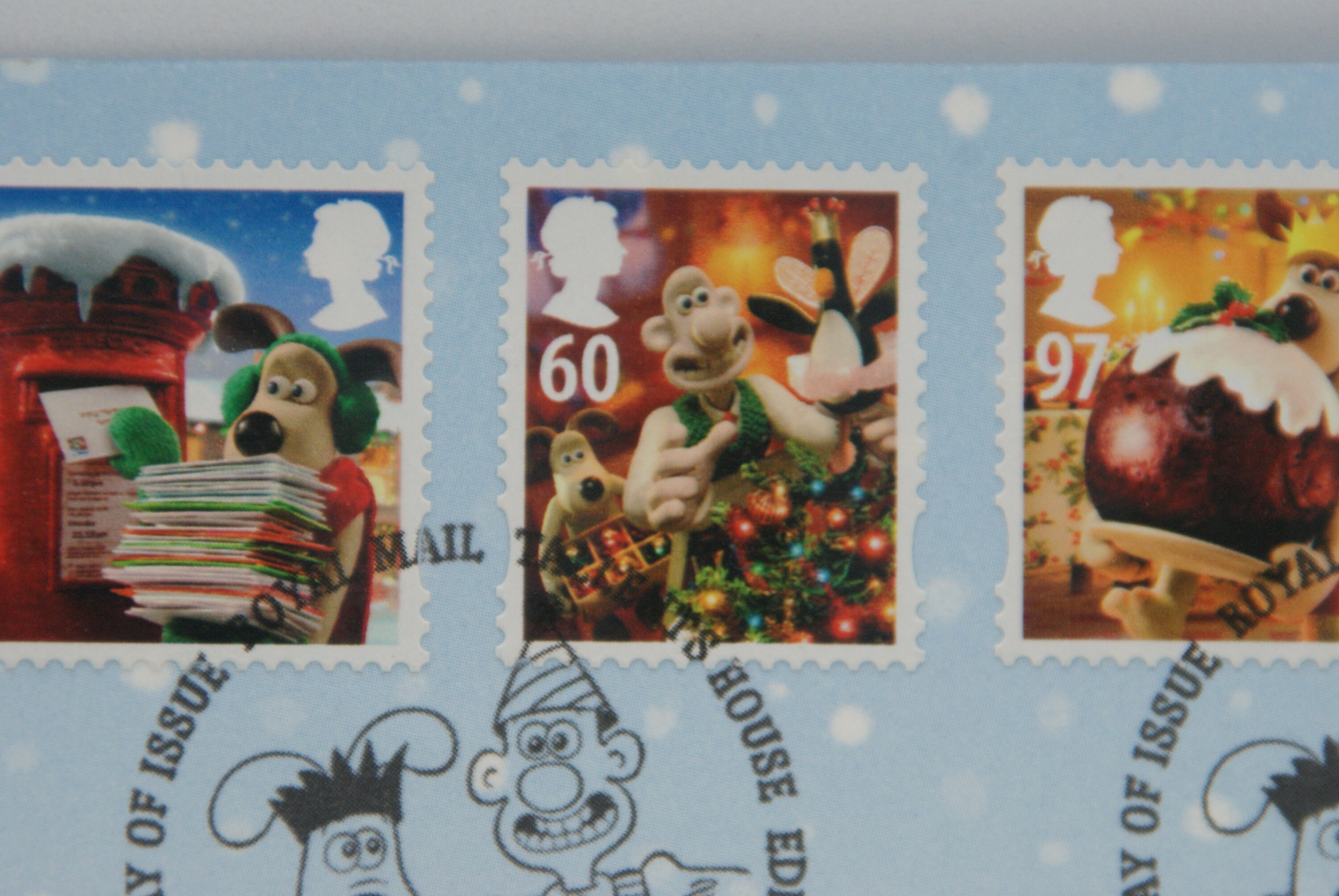 Wallace and Gromit Royal Mail Christmas Stamps First Day Etsy UK