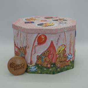 Teddy Bear&#39;s Picnic Embossed Storage Tin, Vintage 1998