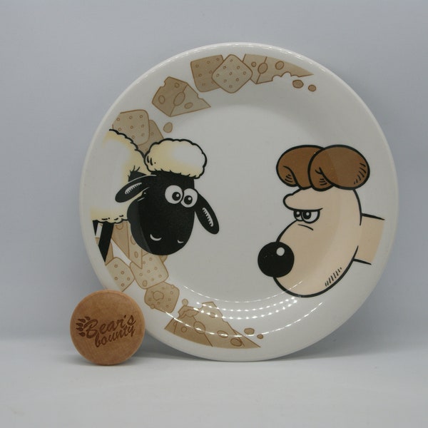 Wallace & Gromit Jacob's side plate, ft Gromit and Shaun the Sheep