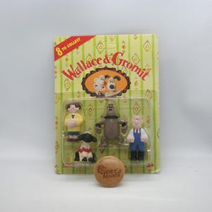 Wallace und Gromit, Set aus A-Close Shave-Figuren, 1980er Jahre Vintage