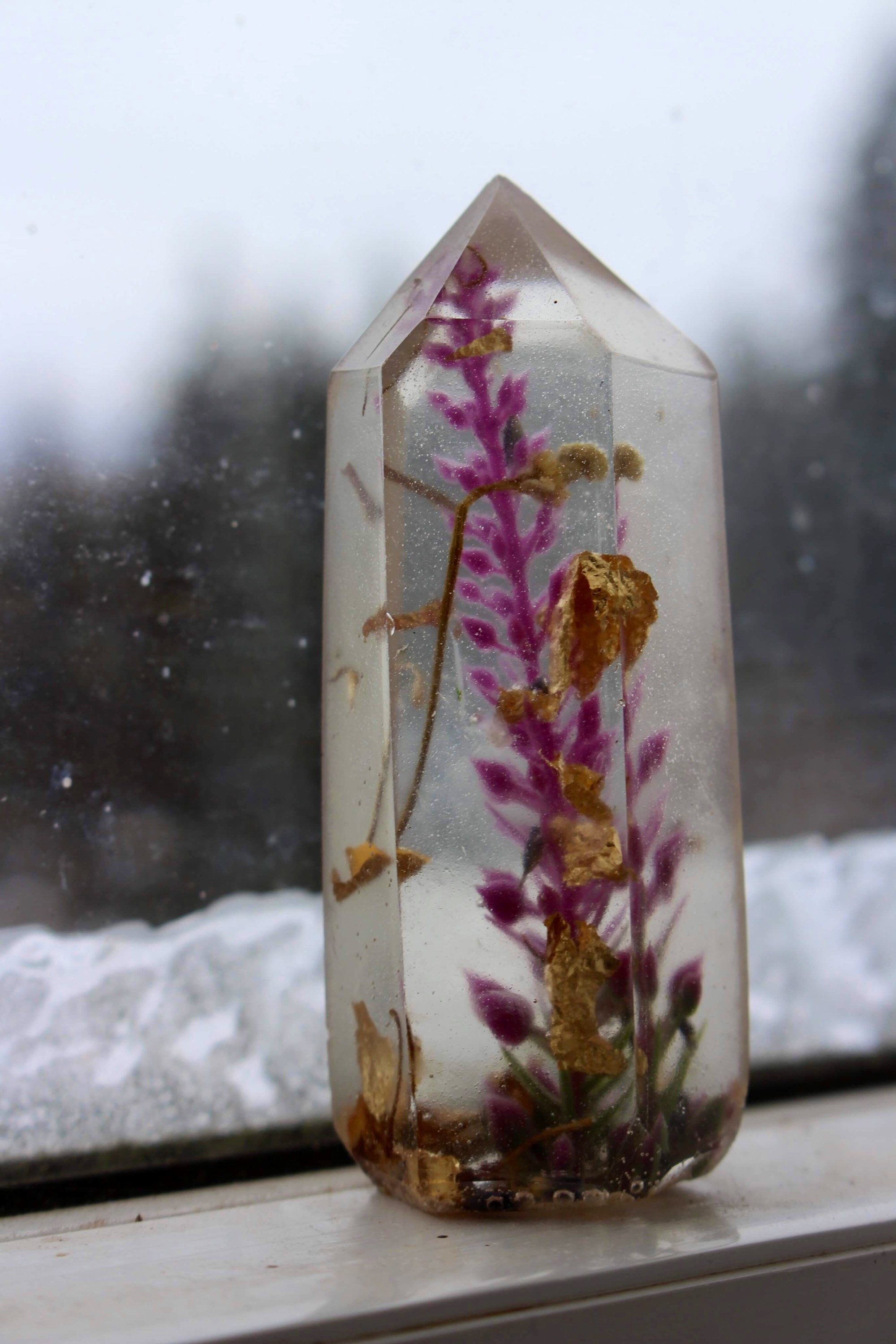 Flower resin crystal Etsy