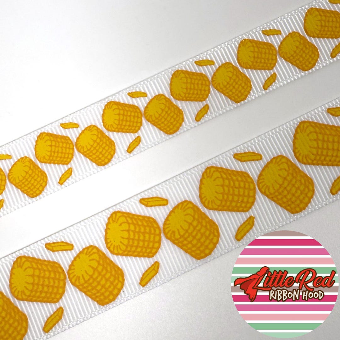 Corn Ribbons 5 Yards Corn Cob Grosgrain Ribbon, Farm Ribbon, Farmhouse Ribbon ...