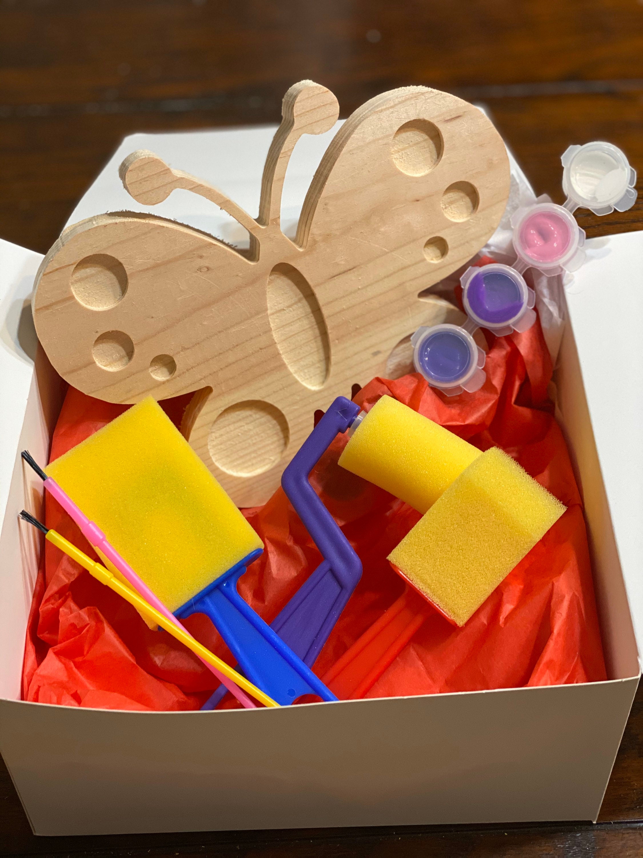 Kids Wood Painting kit DIY kids activity Birthday gift Etsy