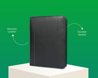 Archivist Leder Zip File Folder - Dokumenten Organizer, Business Portfolio Case