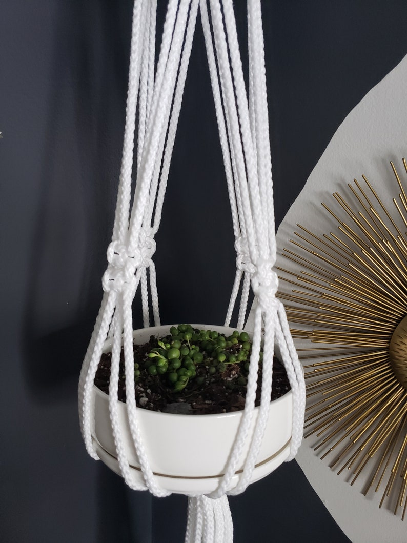 Handmade Macrame Plant Hanger White