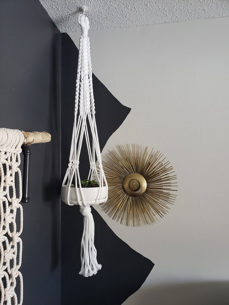 Handmade Macrame Plant Hanger White