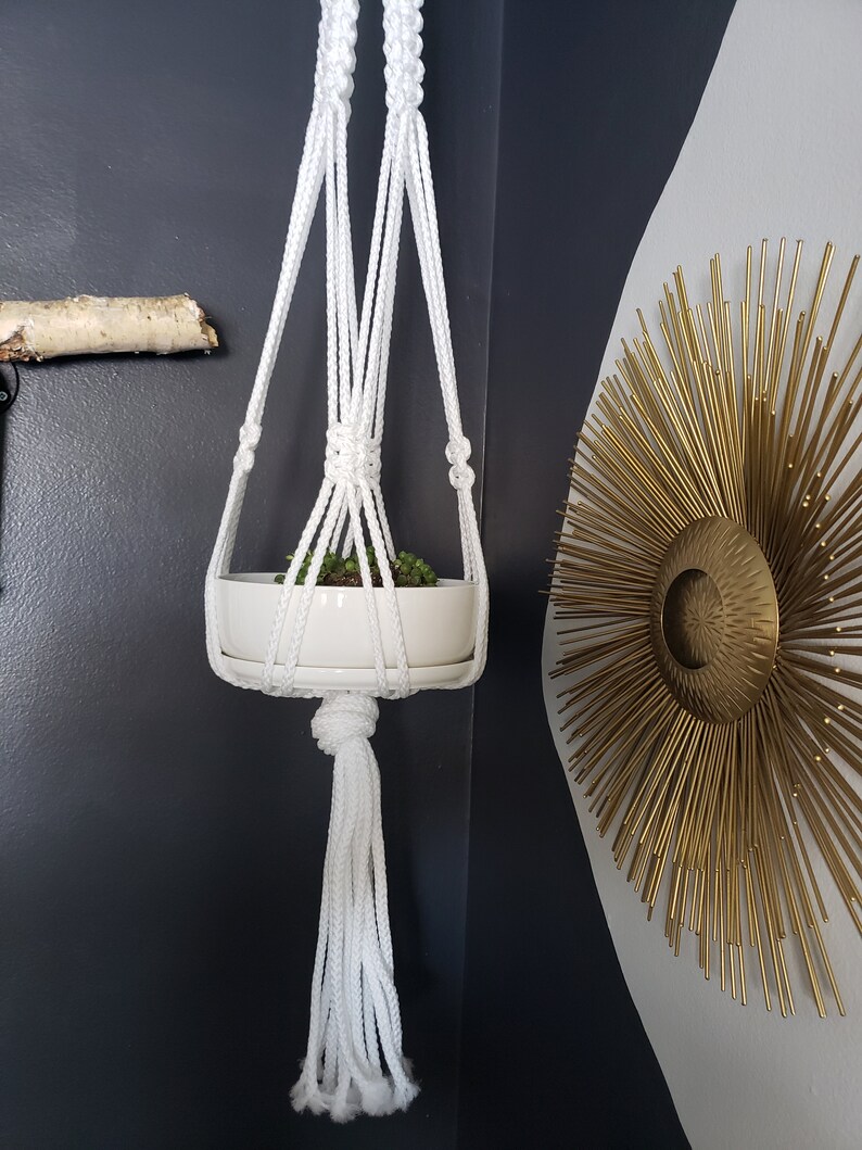 Handmade Macrame Plant Hanger White