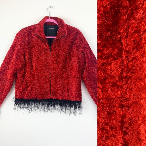 Vintage Fuzzy Red Jacket - image 1