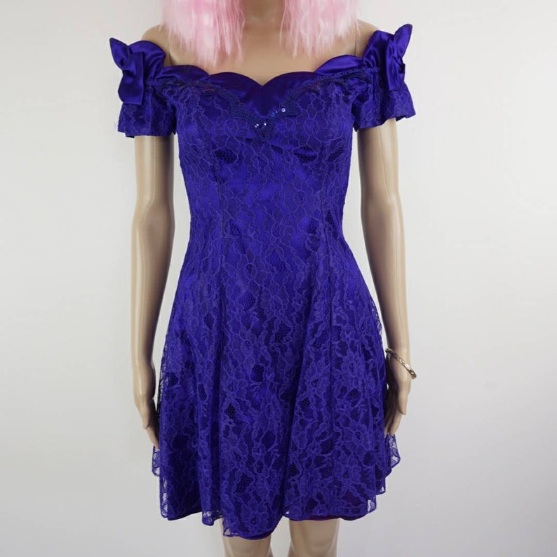 purple 80s dress