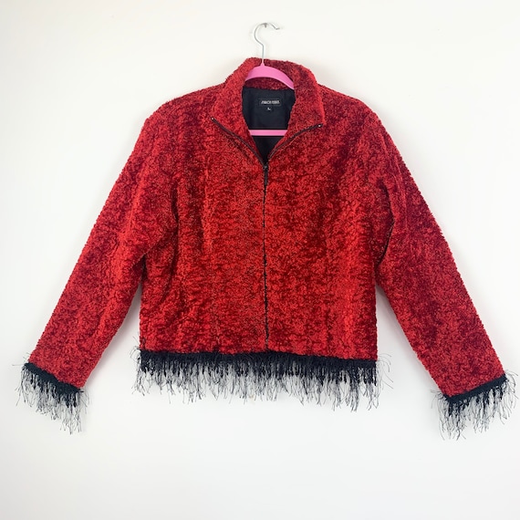 Vintage Fuzzy Red Jacket - image 2