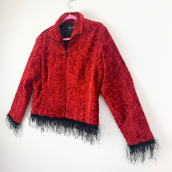 Vintage Fuzzy Red Jacket - image 3
