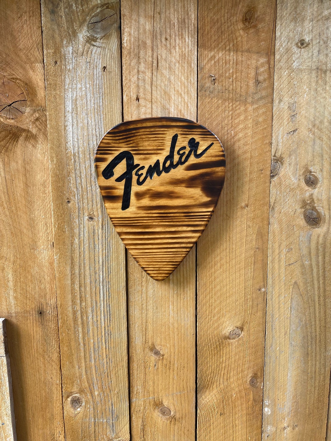 Fender guitar pick wall hanging Fender decor large guitar Etsy