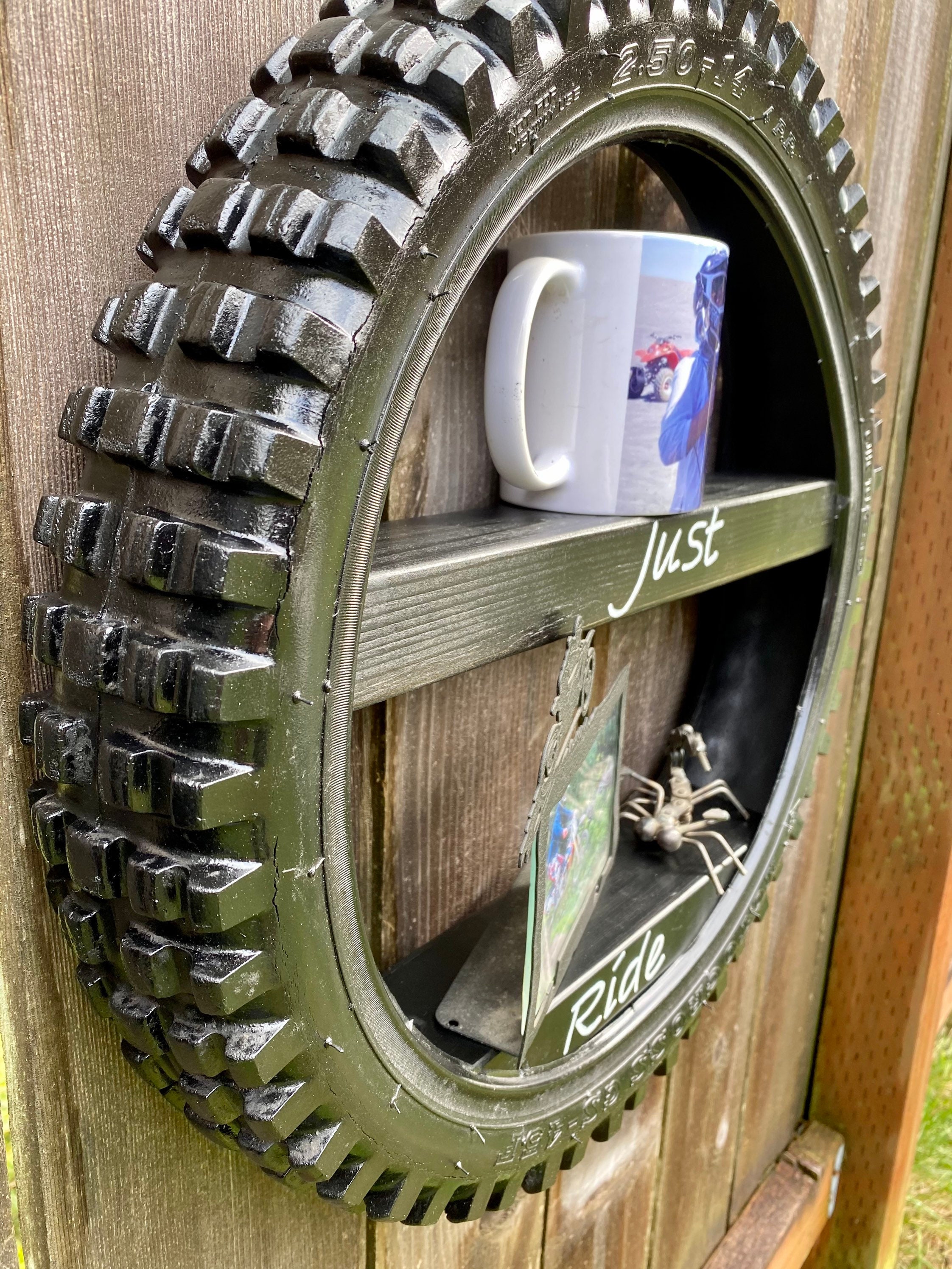 Dirt bike tire shelf boys room shelf garage shelf tire Etsy