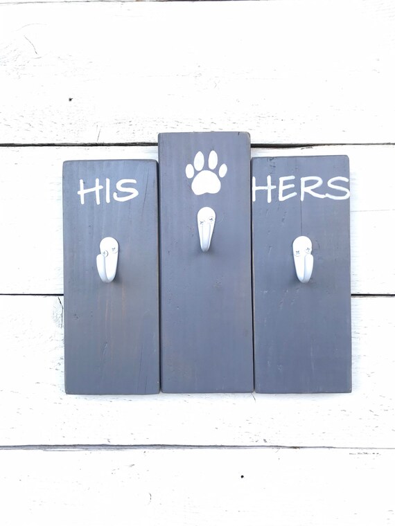 His Hers Paw Print Key Rack His Hers Key Rack Paw Print Key Rack Leash Holder Leash Rack Key Rack Etsy Canada