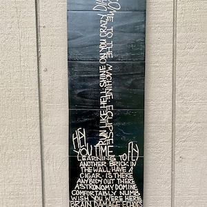 Engraved Pink Floyd Song List Wood Wall Art