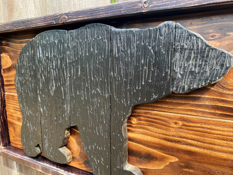 Reclaimed Wood Bear Wall Hanging. Bear Decor Bear Art Etsy