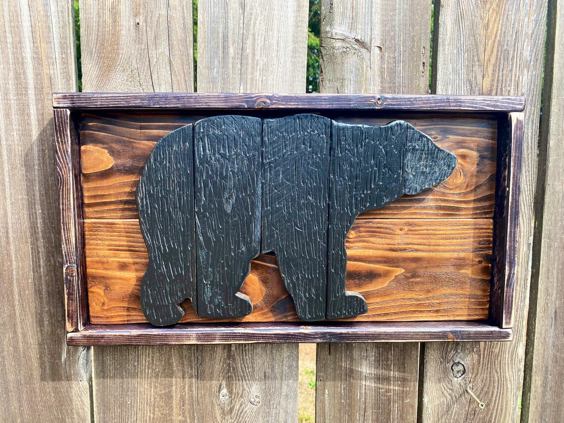 Reclaimed Wood Bear Wall Hanging. Bear Decor Bear Art Etsy