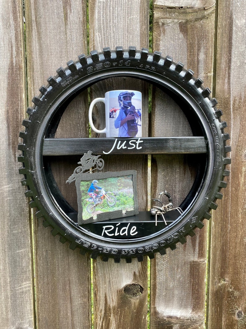 Dirt bike tire shelf boys room shelf garage shelf tire Etsy