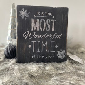 Reclaimed Wood Christmas Block: Distressed Shelf Sitter